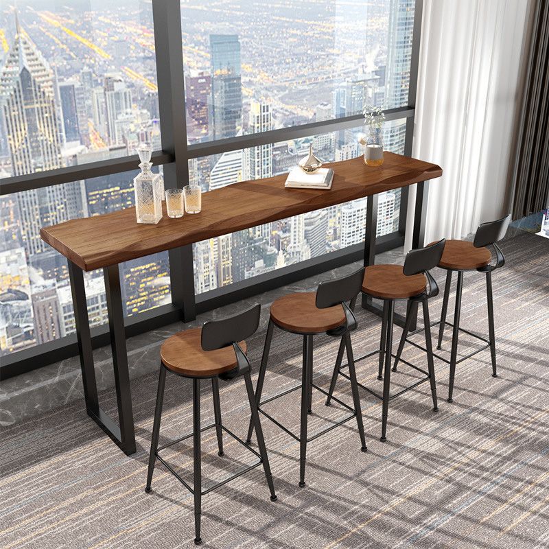 Table supérieure en bois Table de pub rectangulaire de style industriel pour utilisation sur patio