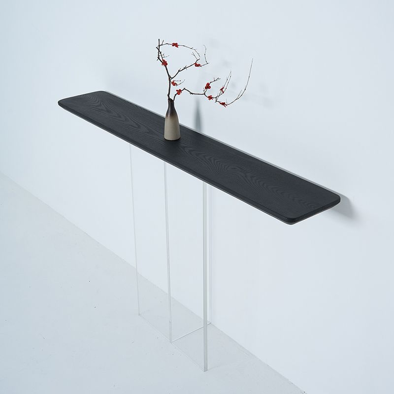 Contemporary Ash Console Accent Table with Rectangle Top for Hall