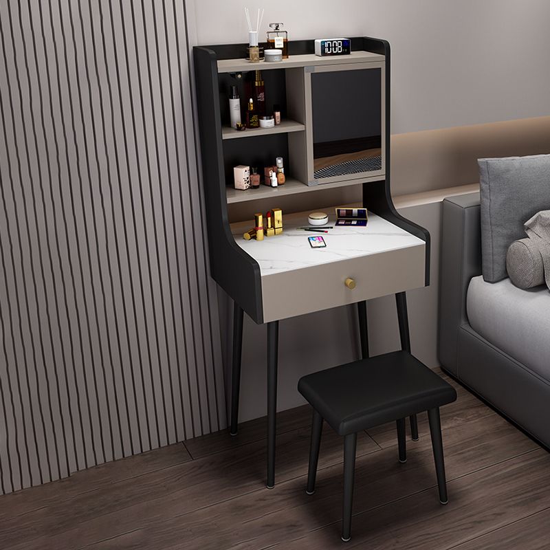 Tavolo da trucco con 1 cassetto e specchio da 17,12 "tavoli da vanità