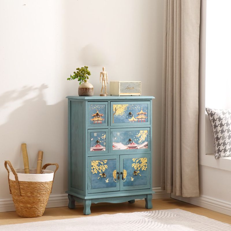 Commode en bois massif de 12 "d commode de rangement traditionnel avec tiroirs