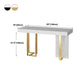 Glam Iron Bar Dining Table with White Stone Top Rectangle Indoor Bistro Table Clearhalo 'Bar Furniture' 'Bar Tables' 'bar_tables' 'furn' 'furn_bar_tables' 'Furniture' 'furniture_bar_tables' 'Kitchen & Dining Furniture' 1200x1200_5176bade-9188-4fe1-9066-4ea211c3c0b5