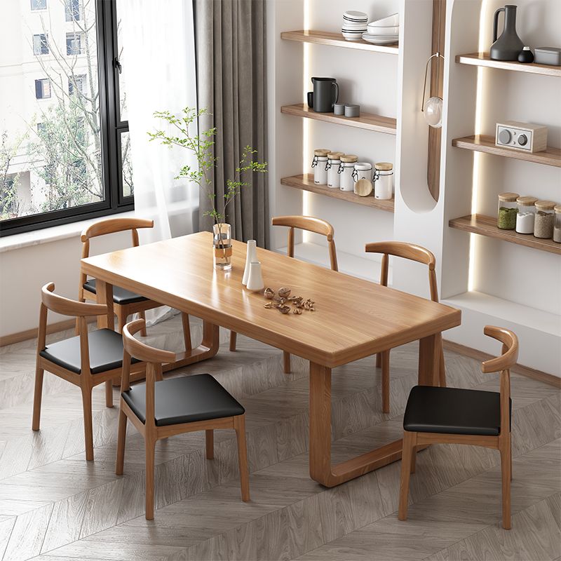 Modern 1/4/7 Pieces Rectangle Dining Table Set Simple Pine Wood Dinette Set Clearhalo 'Dining Room Sets' 'Dining Tables & Seating' 'dining_room_set' 'furn' 'furn_dining_room_set' 'Furniture' 'furniture_dining_room_set' 'Kitchen & Dining Furniture' 'kitchen&dining_furn' 'kitchen' 1200x1200_51775a21-8278-43ac-a617-ac330ab747e4