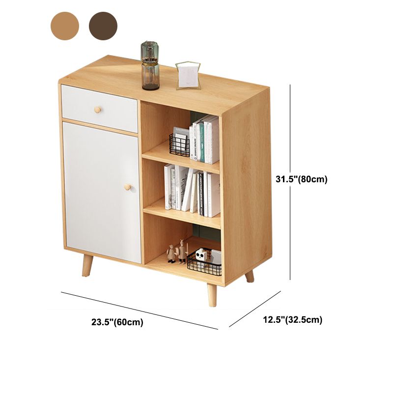 Open Shelving TV Stand Console Engineered Wood Stand Console with Wooden Legs