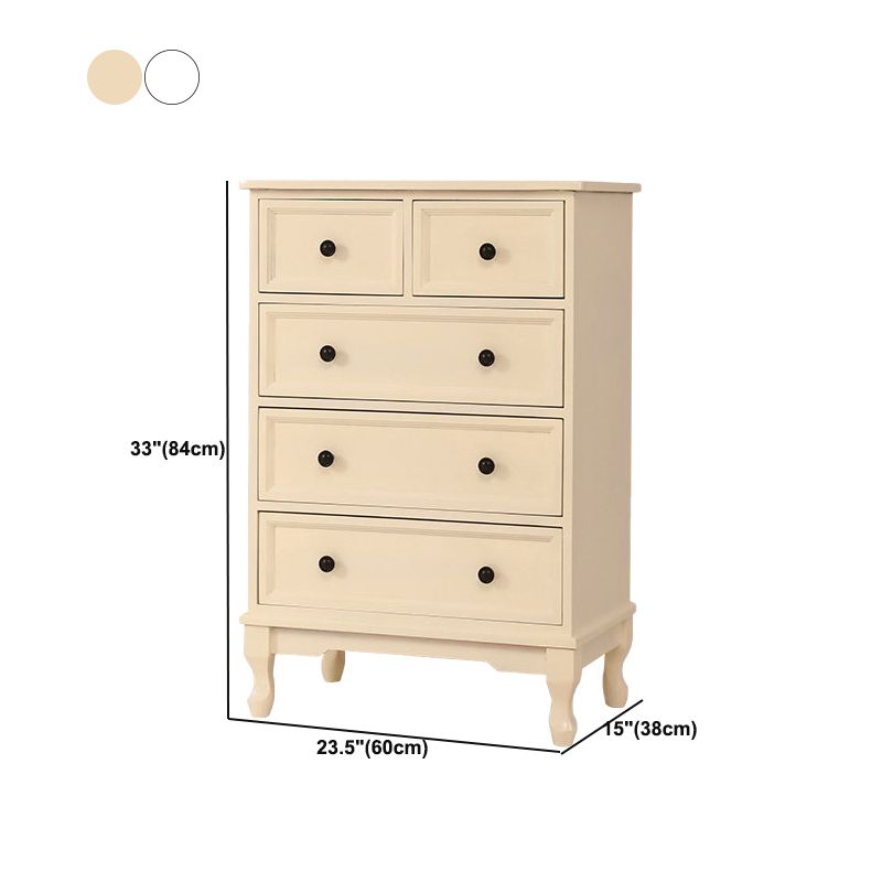 Witte moderne zijkast rechthoek houten knoppen kast met lade