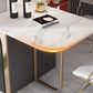 Modern Rectangle Dining Table Sintered Stone Drop-Leaf 63" Table with Gold Frame Clearhalo ' dining_table' 'Dining Tables & Seating' 'Dining Tables' 'furn' 'furn_dining_table' 'Furniture' 'furniture_dining_table' 'Kitchen & Dining Furniture' 'kitchen&dining_furn' 'kitchen' 'kitchen_dining_table' 1200x1200_517c7c6f-b406-4234-a796-90d3463005b7