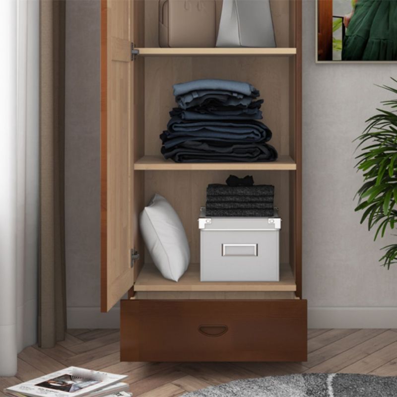 Traditional Wardrobe Cabinet Hinged Rubberwood Wardrobe Armoire Clearhalo 'Armoires & Wardrobes' 'armoires_wardrobes' 'Bedroom Furniture' 'furn' 'furn_armoires_wardrobes' 'Furniture' 1200x1200_517e2d7d-7a82-4cce-86fd-3cbab07e5c3b