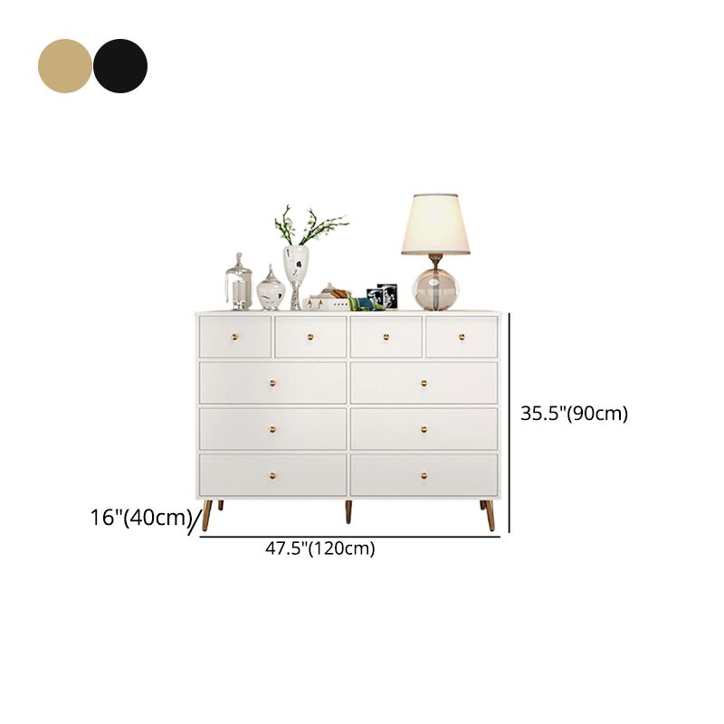 まっすぐな脚と引き出しストレージキャビネットのあるモダンなアクセントチェスト