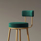 Glam Metall-Barhocker, Stoff-Thekenhocker mit 4 Beinen in mattem Finish für Zuhause