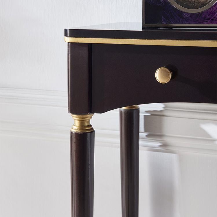 Mid-Century Modern Wood Console Table Rectangle Black Console Sofa Table for Hall