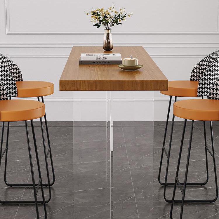 Rectangle Pub Dining Set 1/2/3/5/7 Pieces Solid Wood Counter Table with Upholstered Stools Clearhalo 'Bar Furniture' 'furn' 'furn_home_bar_bar_sets' 'Furniture' 'Home Bars & Bar Sets' 'home_bar_bar_sets' 'Kitchen & Dining Furniture' 1200x1200_5184dfb5-3b57-48b0-a651-33f93efab244