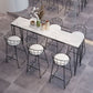 Modern Marble Pub Table with Rectangle Table Top Black Legs Table - 42" H Clearhalo 'Bar Furniture' 'Bar Tables' 'bar_tables' 'furn' 'furn_bar_tables' 'Furniture' 'furniture_bar_tables' 'Kitchen & Dining Furniture' 1200x1200_5185ec96-0834-4667-9a93-fed3e373d735