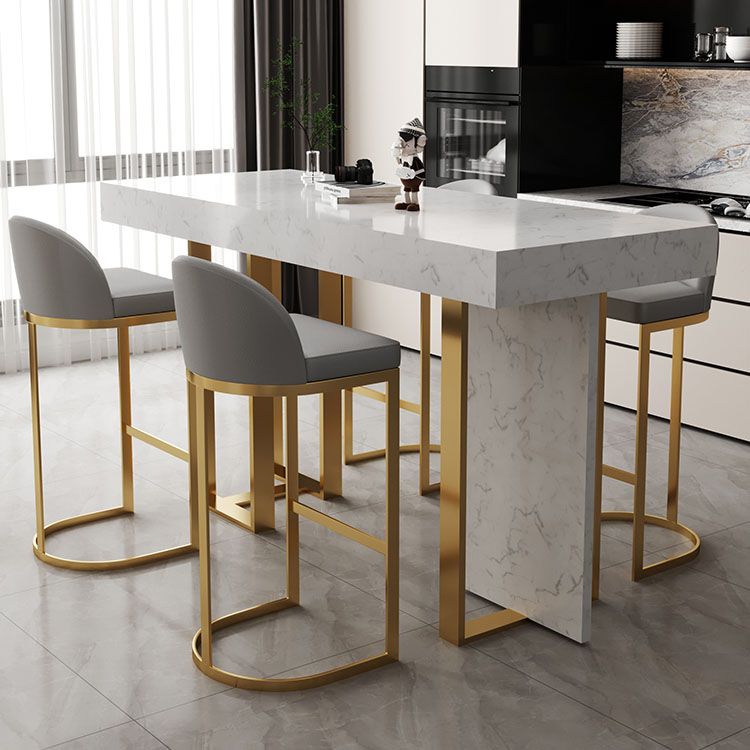 Indoor Modern Pub Dining Set 1/2/5 Pieces White Stone Top Bar Pub Table Set Clearhalo 'Bar Furniture' 'furn' 'furn_home_bar_bar_sets' 'Furniture' 'Home Bars & Bar Sets' 'home_bar_bar_sets' 'Kitchen & Dining Furniture' 1200x1200_5187f433-5971-4fb0-b81e-a69135cee3c3