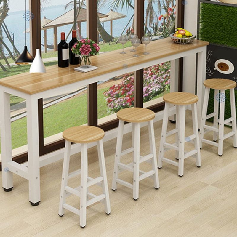 Rectangle Bar Dining Table Modern Bar Table with Trestle Base Clearhalo 'Bar Furniture' 'Bar Tables' 'bar_tables' 'Furniture' 'furniture_bar_tables' 'Kitchen & Dining Furniture' 1200x1200_5188250a-921c-4ab6-aac1-49af14fe91d2