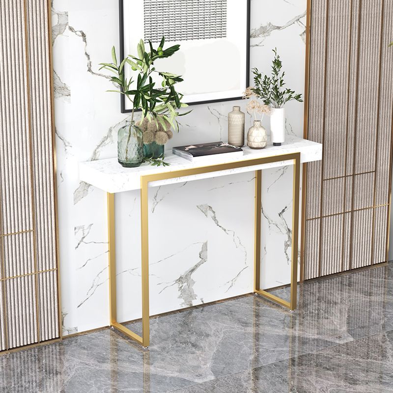 Console di console rettangolo in marmo glam