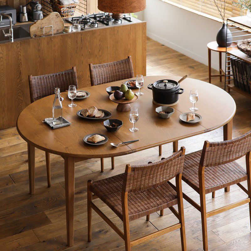 Extendable Dining Table Solid Wood Dining Table for Dining Room Clearhalo 'Dining Tables & Seating' 'Dining Tables' 'dining_table' 'furn' 'furn_dining_table' 'Furniture' 'Kitchen & Dining Furniture' 1200x1200_518907bb-60cb-4a6d-9160-bb33c8aa2afd