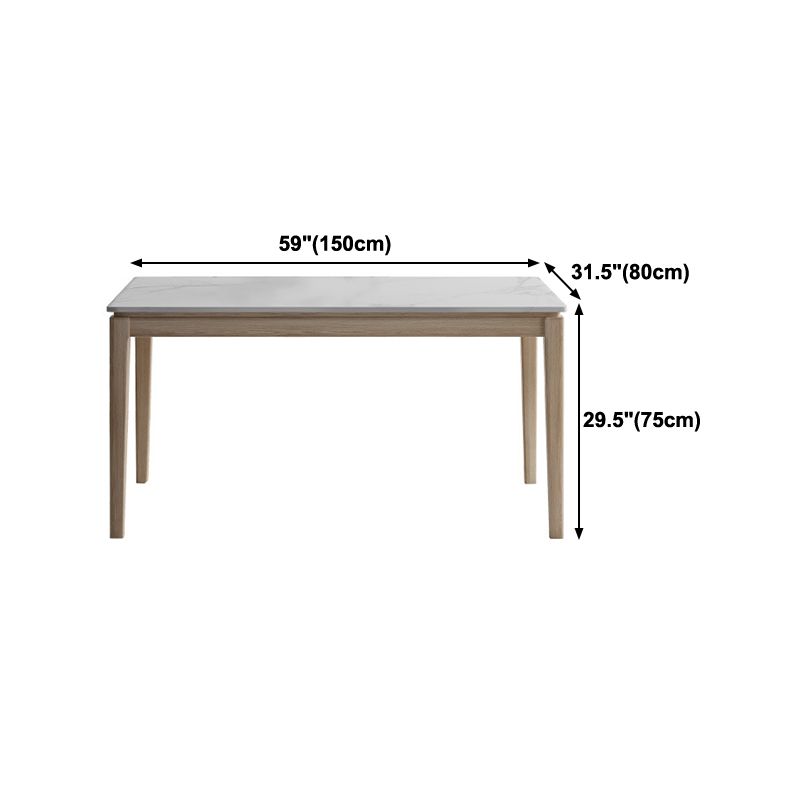 White Top Dining Table Modern Solid Wood Dining Table with 4 Wood Legs Clearhalo ' dining_table' 'Dining Tables & Seating' 'Dining Tables' 'furn' 'furn_dining_table' 'Furniture' 'furniture_dining_table' 'Kitchen & Dining Furniture' 'kitchen&dining_furn' 'kitchen' 'kitchen_dining_table' 1200x1200_518a0cdf-03cc-4b4b-9c0d-cde6a0b7b064