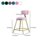 Glam Armless Backrest Counter Stool Iron Bar Stool with Velvet Cushion and Pedal Clearhalo 'Bar Furniture' 'Bar Stools' 'bar_stools' 'furn' 'furn_bar_stools' 'furniture_bar_stools' 'Kitchen & Dining Furniture' 'kitchen&dining_furn' 'kitchen' 'kitchen_furn' Furniture' 1200x1200_518a126b-8e0c-4151-a3ca-5463636497f4