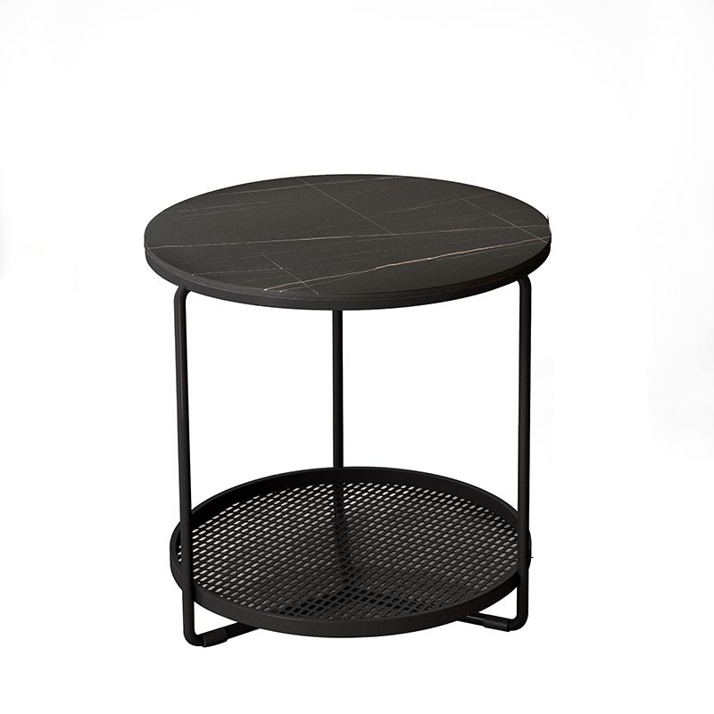 Modern Slate Corner Table Round 3 Legs Side End Table with Storage Clearhalo 'Coffee & Accent Tables' 'End & Side Tables' 'end_side_tables' 'furn' 'furn_end_side_tables' 'Furniture' 'Living Room Furniture' 1200x1200_518adc92-2330-402b-a1ad-f899d826f4b6
