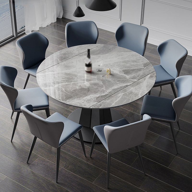 Contemporary Round Dining Table Sintered Stone Dining Table with Pedestal Base Clearhalo ' dining_table' 'Dining Tables & Seating' 'Dining Tables' 'furn' 'furn_dining_table' 'Furniture' 'furniture_dining_table' 'Kitchen & Dining Furniture' 'kitchen&dining_furn' 'kitchen' 'kitchen_dining_table' 1200x1200_518c05ef-3256-4b3a-aeba-d93618f606f4