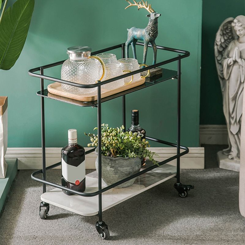 Tavolo di fascia alta in vetro rettangolare contemporaneo con scaffale ardesia