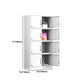 Contemporary Cabinet for Home White Metal Storage Cabinet with Hinged Doors