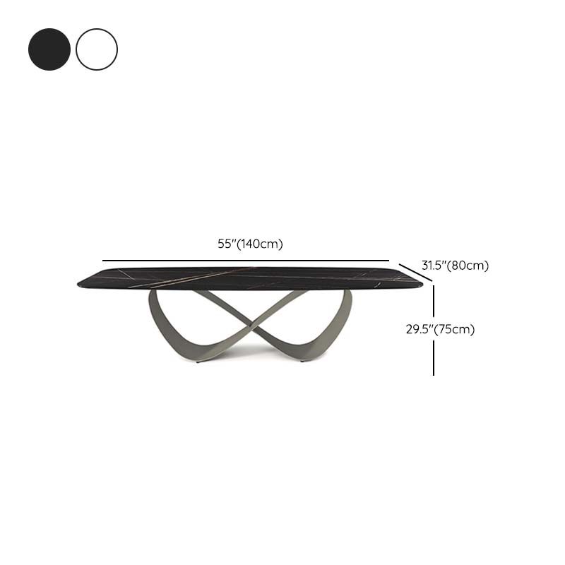 Industrial Sintered Stone Table Rectangle Table with Metal Legs for Kitchen Clearhalo 'Dining Tables & Seating' 'Dining Tables' 'dining_table' 'furn' 'furn_dining_table' 'Furniture' 'Kitchen & Dining Furniture' 1200x1200_518f00da-19ae-4d4c-998a-5ed88cd820a8