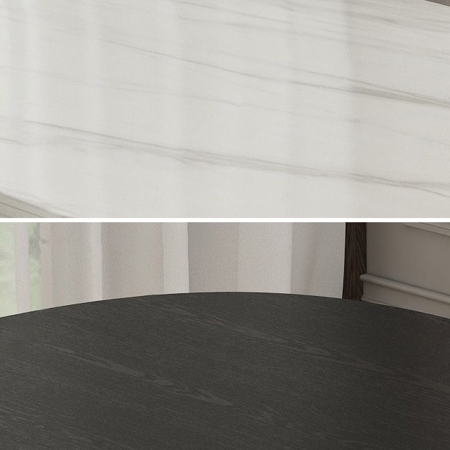 Modern Style Oval Dining Table Double Pedestal Dining Table with Black Legs Clearhalo ' dining_table' 'Dining Tables & Seating' 'Dining Tables' 'furn' 'furn_dining_table' 'Furniture' 'furniture_dining_table' 'Kitchen & Dining Furniture' 'kitchen&dining_furn' 'kitchen' 'kitchen_dining_table' 1200x1200_518f749c-1c11-4863-8a90-580857481f48