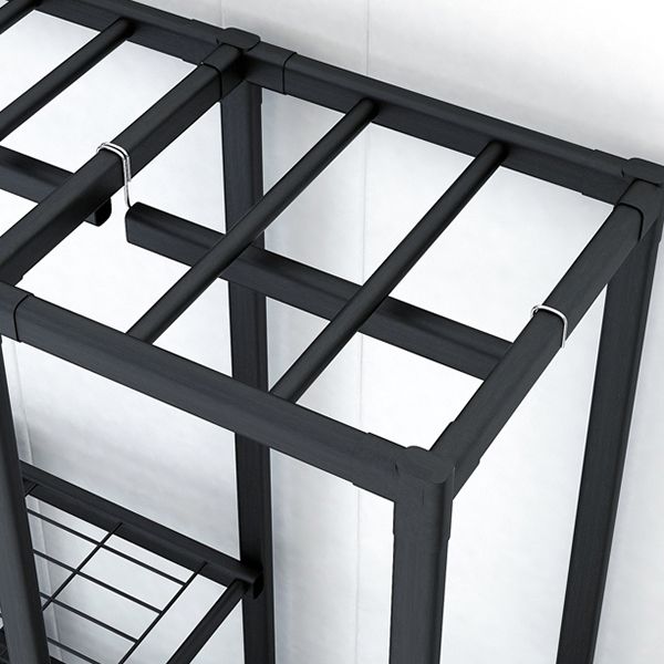 Black Steel Frame Wardrobe Contemporary Folding Wardrobe Armoire Clearhalo 'Armoires & Wardrobes' 'armoires_wardrobes' 'Bedroom Furniture' 'furn' 'furn_armoires_wardrobes' 'Furniture' 1200x1200_518f9ada-c675-473a-8af1-aa7fc1fa6dab