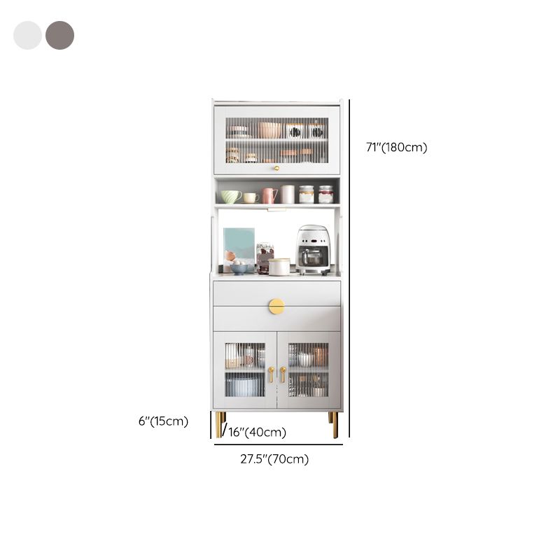 Moderno porte di vetro server 2 cassetti cassetti cabine sideboard con luci a LED