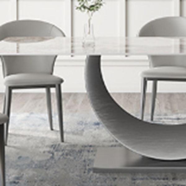 Mesa de cena industrial Rectángulo de piedra Mesa de comedor para comedor
