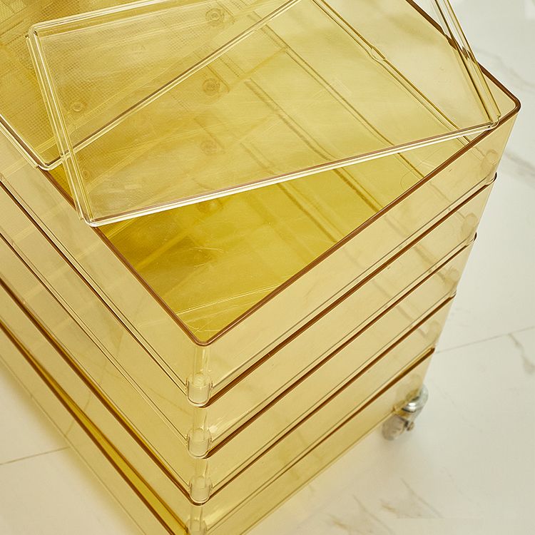 プラスチック製の5ドローナイトスタンド28 "Hナイトテーブル付きキャスター付き