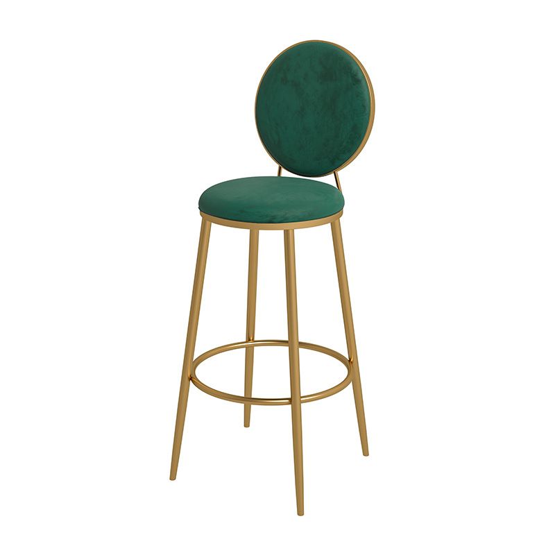 Nordic Low Back Bar Stool Round Counter Bar Stool with Metal Legs Clearhalo 'Bar Furniture' 'Bar Stools' 'bar_stools' 'furn' 'furn_bar_stools' 'Furniture' 'furniture_bar_stools' 'Kitchen & Dining Furniture' 1200x1200_51922d27-7ea0-4bc7-83c0-c62f67dfd80e