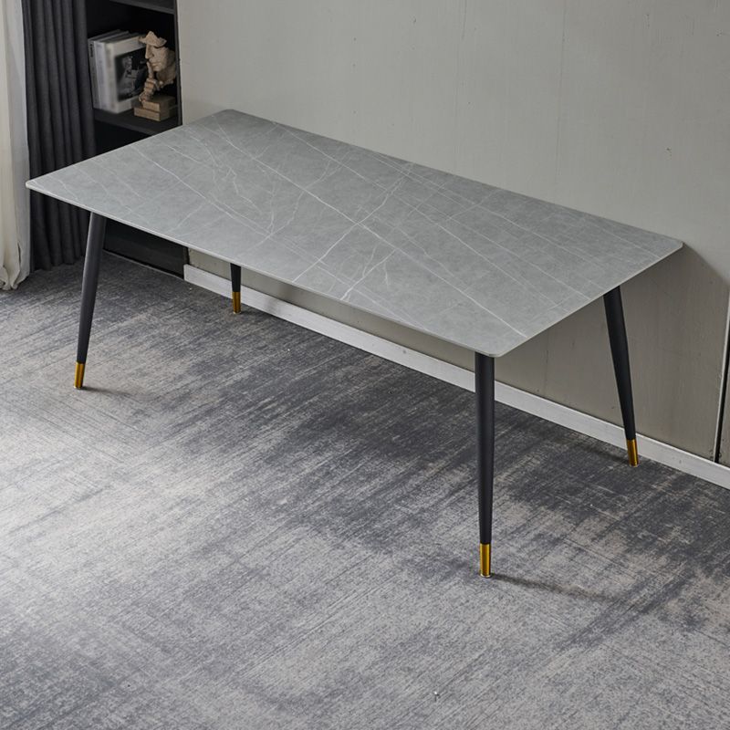 Rectangle Traditional Luxury Table Sintered Stone Table with 4 Black Legs Clearhalo ' dining_table' 'Dining Tables & Seating' 'Dining Tables' 'furn' 'furn_dining_table' 'Furniture' 'furniture_dining_table' 'Kitchen & Dining Furniture' 'kitchen&dining_furn' 'kitchen' 'kitchen_dining_table' 1200x1200_5192cc42-6067-453e-95a1-7862e3ef8a37