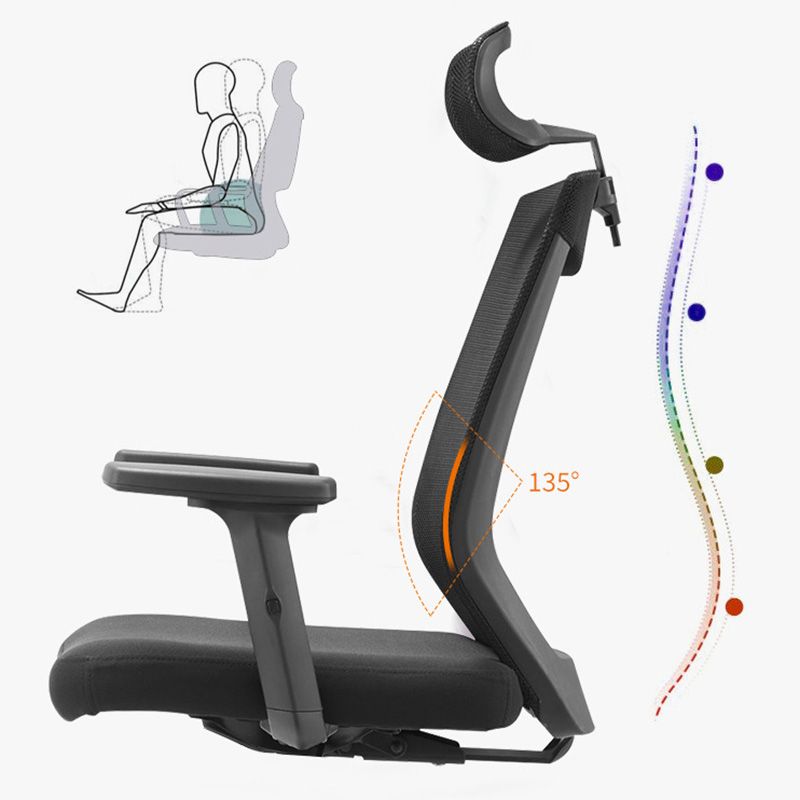 Sedia da ufficio moderna sedia da scrivania altezza regolabile nera con ruote
