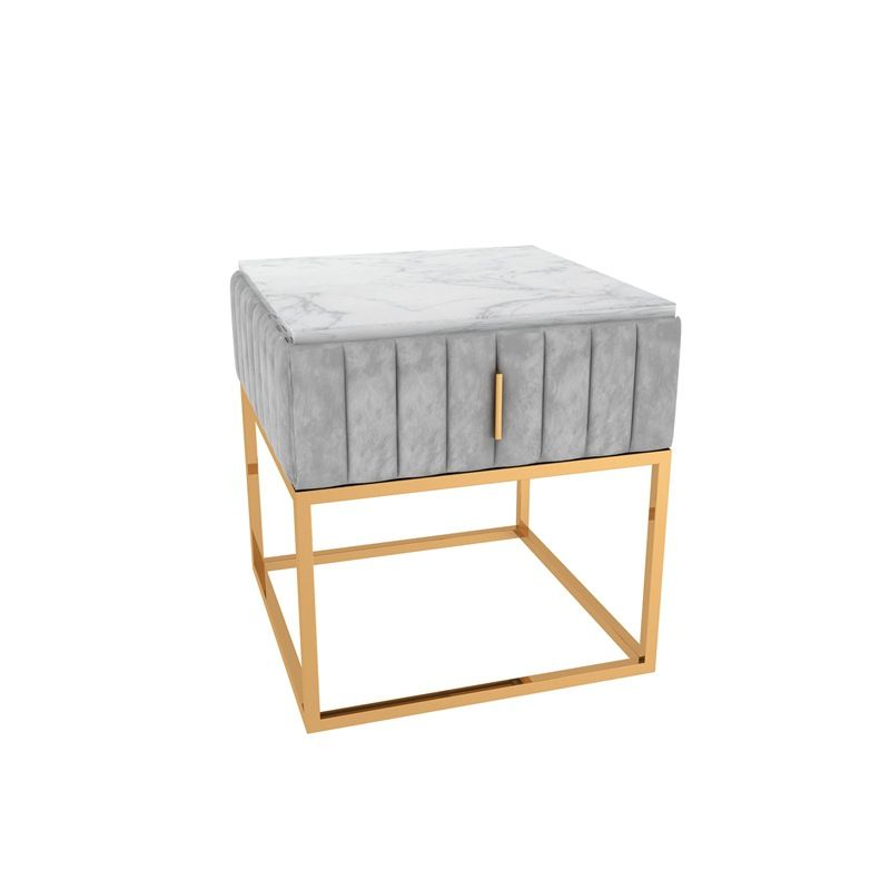 Armoire de chevet en métal et en ardoise Table de chevet minimaliste moderne avec tiroir