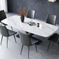 Industrial Sintered Stone Top Dining Table Rectangle Table with Single Pedestal Clearhalo 'Dining Tables & Seating' 'Dining Tables' 'dining_table' 'furn' 'furn_dining_table' 'Furniture' 'furniture_dining_table' 'Kitchen & Dining Furniture' 1200x1200_51945620-0a06-4e29-9e42-82e45ae1f21a