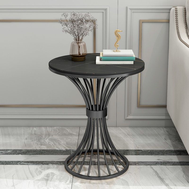 Metal Traditional Luxury Round Table 29.5"H Stone Top Dining Table with Pedestal Base Clearhalo 'Dining Tables & Seating' 'Dining Tables' 'dining_table' 'furn' 'furn_dining_table' 'Furniture' 'Kitchen & Dining Furniture' 1200x1200_51945999-4ba3-4966-a312-ccf1bb67fff0