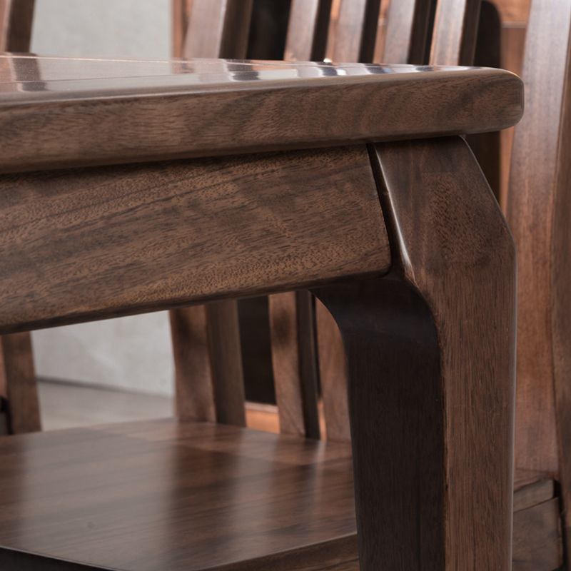 伝統的な1/2/7ピース家具茶色にセットされた堅実な木材長方形のダイニングテーブル