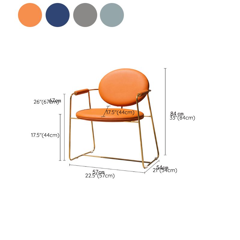 Glam Arm Chair Leather Open Back Dining Chair for Dining Room Clearhalo 'Dining Chairs' 'Dining Tables & Seating' 'dining_chair' 'furn' 'furn_dining_chair' 'Furniture' 'Kitchen & Dining Furniture' 1200x1200_51968d53-9b92-4ff0-8465-8393aca0558d