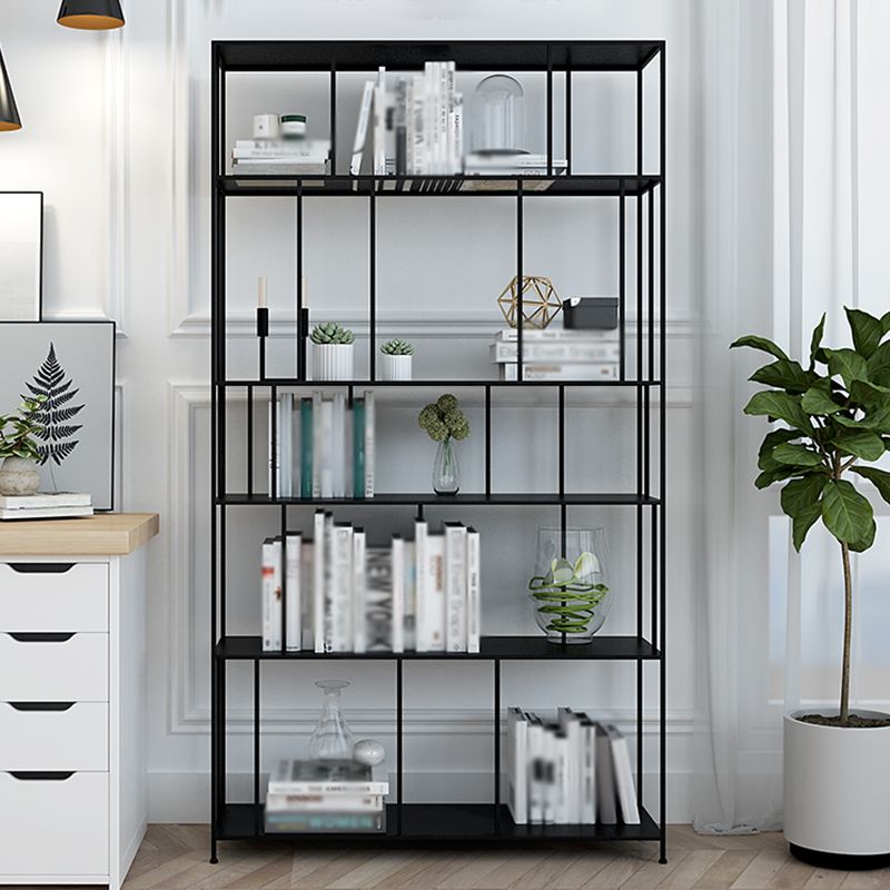Industrial Style Open Bookcase with Metal Rectangular Shelves Clearhalo 'Bookcases' 'furn' 'furn_bookcases' 'Furniture' 'furniture_bookcases' 'kitchen' 'kitchen_bookcases' 'Living Room Furniture' 'Office Furniture' 1200x1200_5196c620-4346-46b3-a800-1ebd0b066f3c