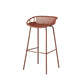 Contemporary Armed Contoured Seat PP Plastic Stool with Metal Base
