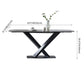 Modern Style Blak Slate Dining Table Rectangular Formal Dinette Set with Metal Base Clearhalo 'Dining Room Sets' 'Dining Tables & Seating' 'dining_room_set' 'furn' 'furn_dining_room_set' 'Furniture' 'furniture_dining_room_set' 'Kitchen & Dining Furniture' 'kitchen&dining_furn' 'kitchen' 1200x1200_5197f63c-bc79-4e75-be52-c4a38027f6be