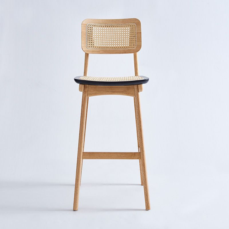 Rattan Modern Square Bar Stool Indoor Footrest Low Back Counter with Wood Legs Clearhalo 'Bar Furniture' 'Bar Stools' 'bar_stools' 'furn' 'furn_bar_stools' 'furniture_bar_stools' 'Kitchen & Dining Furniture' 'kitchen&dining_furn' 'kitchen' 'kitchen_furn' Furniture' 1200x1200_51989c97-4116-4dca-8478-1e313c99ccce