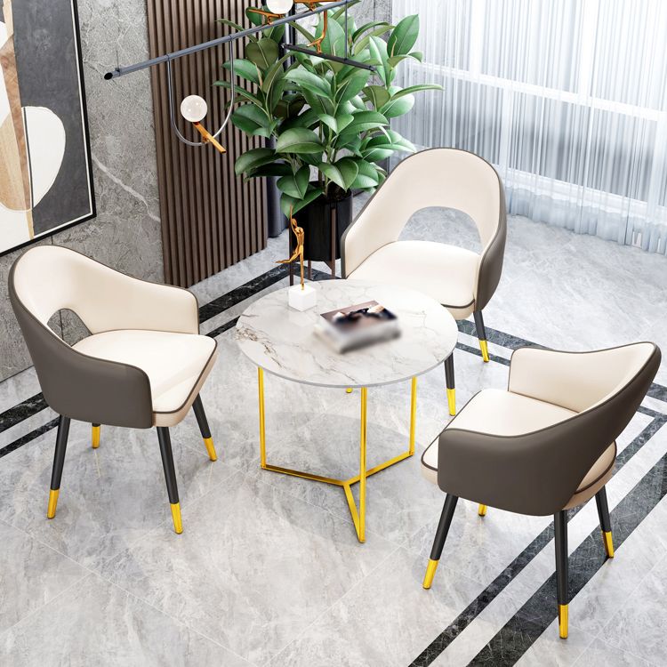 Scandinavian Style Metal Dining Chair Dining Room Open Back Dining Side Chair with Arm Clearhalo ' kitchen&dining_furn' 'Dining Chairs' 'Dining Tables & Seating' 'dining_chair' 'furn' 'furn_dining_chair' 'Furniture' 'furniture_dining_chair' 'Kitchen & Dining Furniture' 'kitchen' 1200x1200_5198e44c-5638-429c-a3c5-b5f7d127c549