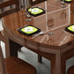 Dining Room Dinner Table 4 Legs Rubberwood Round Dining Table Clearhalo 'Dining Tables & Seating' 'Dining Tables' 'dining_table' 'furn' 'furn_dining_table' 'Furniture' 'Kitchen & Dining Furniture' 1200x1200_519a40aa-7b7e-416f-adfa-b124fafed9a8