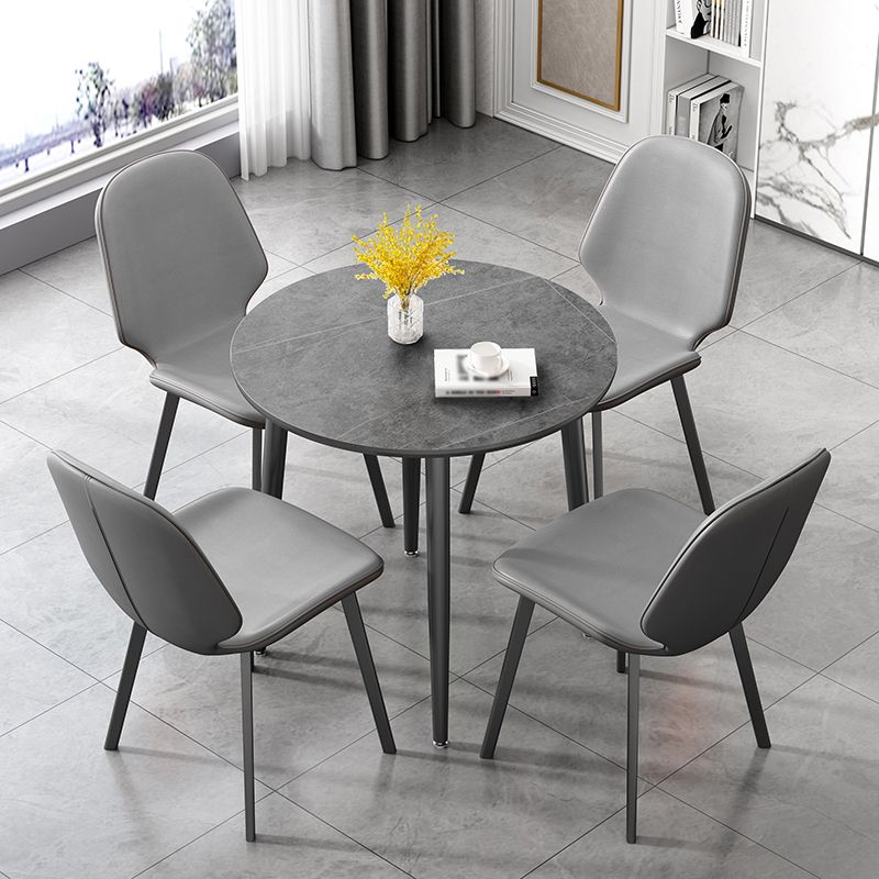Modern Sintered Stone Dinner Table 4 Legs 31.2" Dining Table with Black Frame Clearhalo ' dining_table' 'Dining Tables & Seating' 'Dining Tables' 'furn' 'furn_dining_table' 'Furniture' 'furniture_dining_table' 'Kitchen & Dining Furniture' 'kitchen&dining_furn' 'kitchen' 'kitchen_dining_table' 1200x1200_519b634e-cad4-46c4-b393-811ada880a95