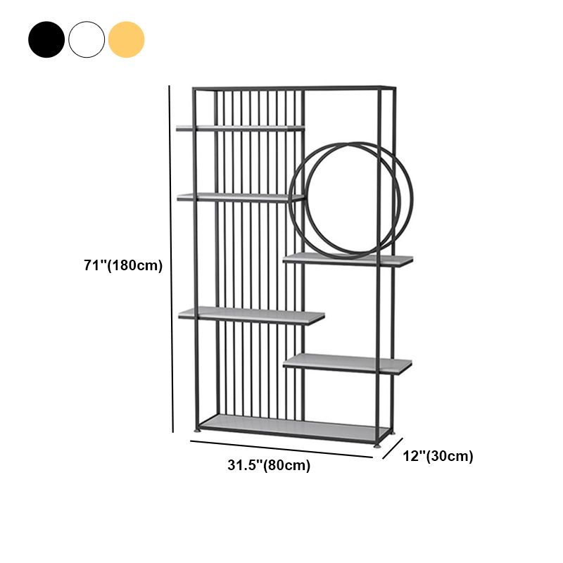 Glam Style Open Bookshelf Metal 6-shelf Bookcase for Home Office Clearhalo 'Bookcases' 'furn' 'furn_bookcases' 'Furniture' 'furniture_bookcases' 'Office Furniture' 1200x1200_519badc9-ff61-4f5e-aebe-b689992cb9c6