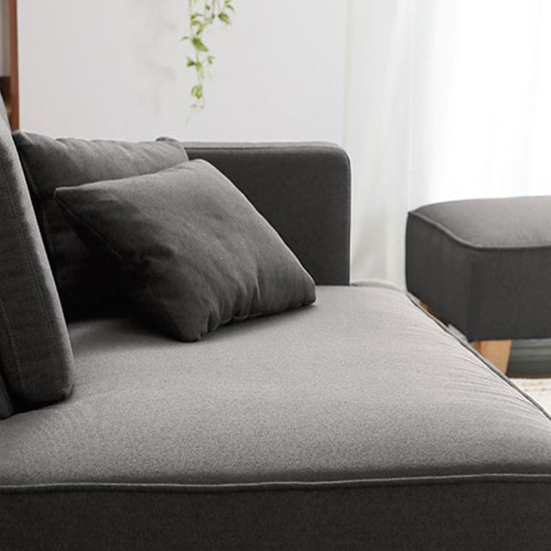 Scandinavian Lazy Sofa Linen Blend TV Chair with Pillows and Ottoman Clearhalo 'Chairs & Seating' 'Chaise Lounge' 'chaise_lounge' 'furn' 'furn_chaise_lounge' 'Furniture' 'Living Room Furniture' 1200x1200_519bfde2-cb7b-40f8-9a38-9e96e4674ec0