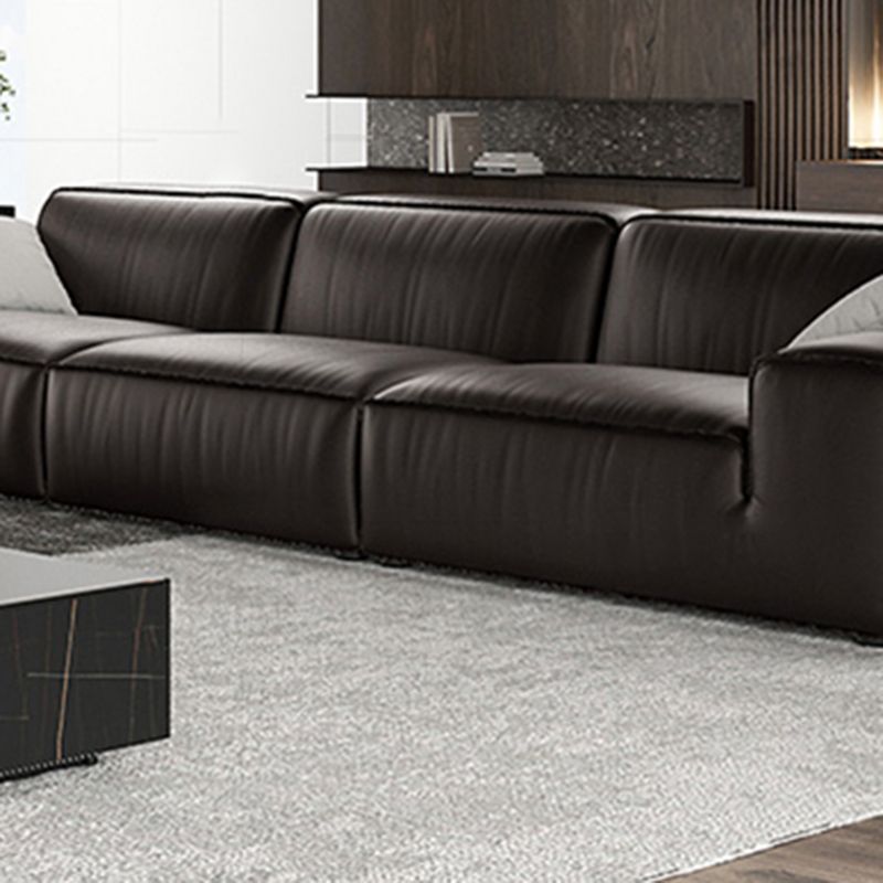 Black Genuine Leather Sectionals 30.7" H Square Arm Sectional Sofa Set Clearhalo 'furn' 'furn_sectionals' 'Furniture' 'Living Room Furniture' 'Sectionals' 1200x1200_519c5976-4d8d-4879-bd62-4f287791755b