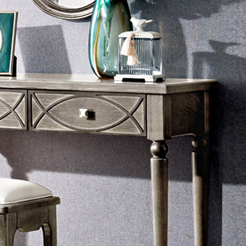 Eiken ijdelheid set met ontlasting grijze ijdelheid met lade en spiegel